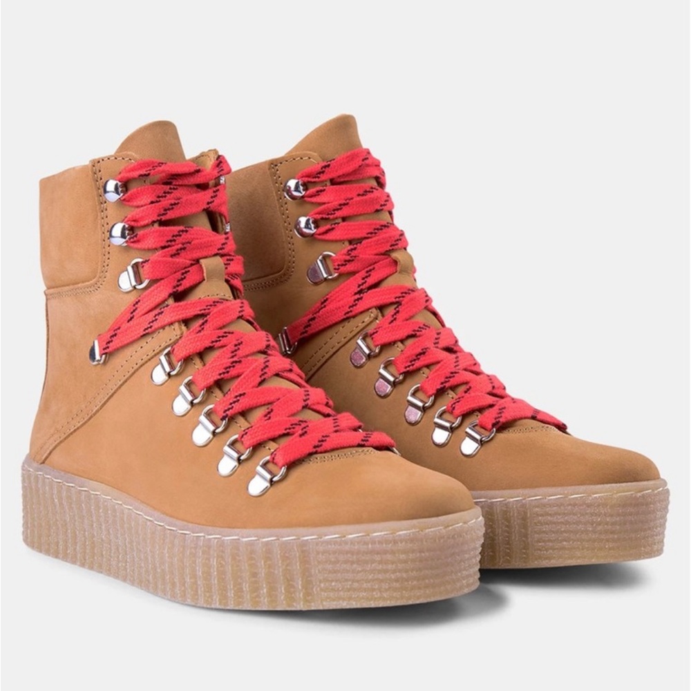 SHOE THE BEAR Agda Nubuck Lace Up Boot - Tan
